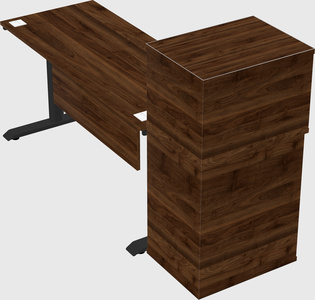 Dual motor electric desk w/cabinet
