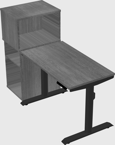 Dual motor electric desk w/cabinet