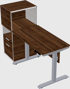 Dual motor electric desk w/cabinet