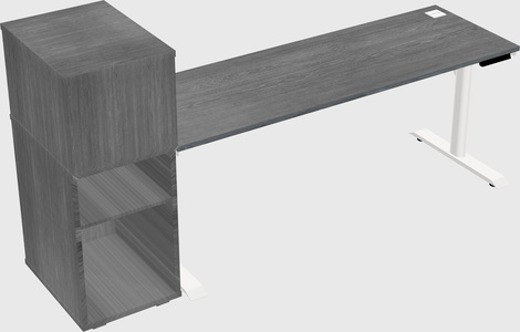 Dual motor electric desk w/cabinet