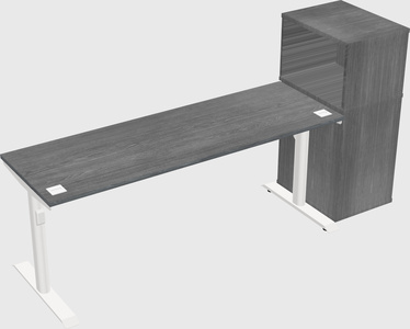 Dual motor electric desk w/cabinet
