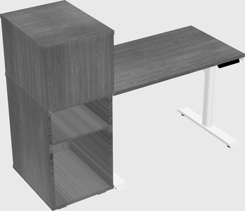 Dual motor electric desk w/cabinet