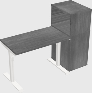 Dual motor electric desk w/cabinet