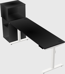 Dual motor electric desk w/cabinet
