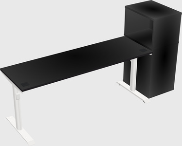 Dual motor electric desk w/cabinet