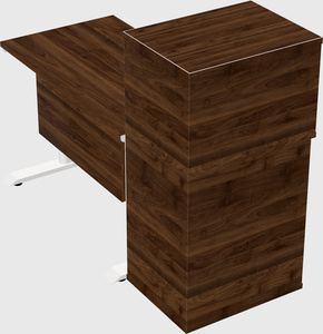 Dual motor electric desk w/cabinet