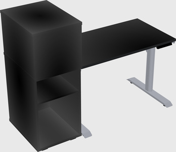 Dual motor electric desk w/cabinet