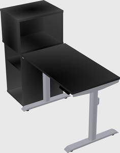 Dual motor electric desk w/cabinet