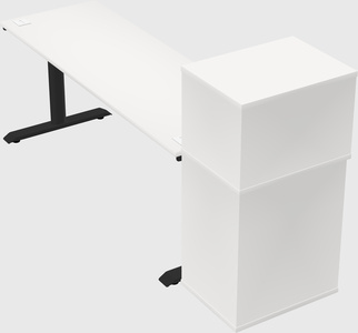Dual motor electric desk w/cabinet