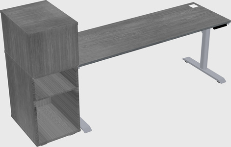 Dual motor electric desk w/cabinet