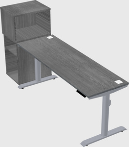 Dual motor electric desk w/cabinet