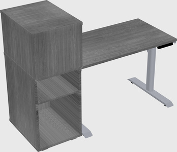 Dual motor electric desk w/cabinet