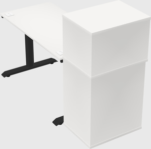 Dual motor electric desk w/cabinet