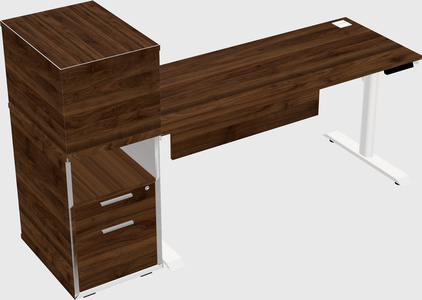Dual Motor Electric Desk W/cabinet