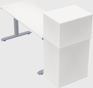 Dual motor electric desk w/cabinet