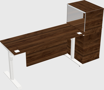 Dual motor electric desk w/cabinet