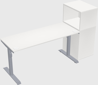 Dual motor electric desk w/cabinet