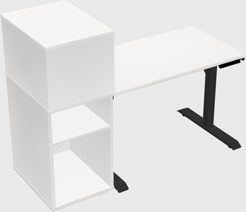 Dual motor electric desk w/cabinet