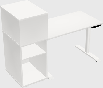 Dual motor electric desk w/cabinet