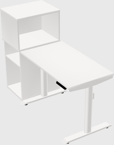 Dual motor electric desk w/cabinet