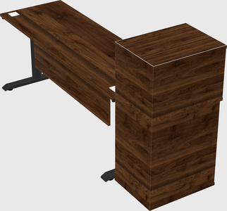 Dual motor electric desk w/cabinet