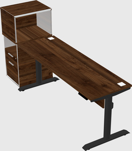 Dual motor electric desk w/cabinet