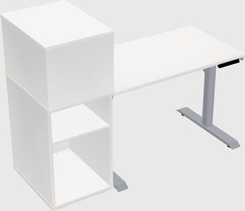Dual motor electric desk w/cabinet
