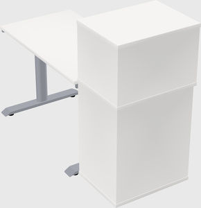 Dual motor electric desk w/cabinet