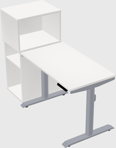 Dual motor electric desk w/cabinet