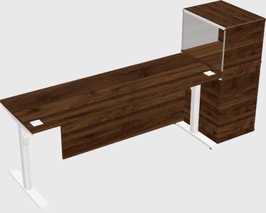 Dual motor electric desk w/cabinet