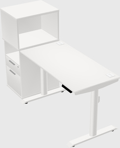Dual motor electric desk w/cabinet