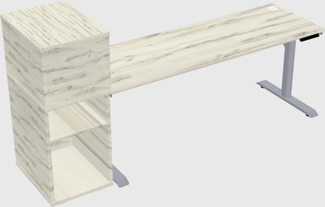 Dual motor electric desk w/cabinet
