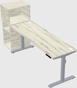 Dual motor electric desk w/cabinet