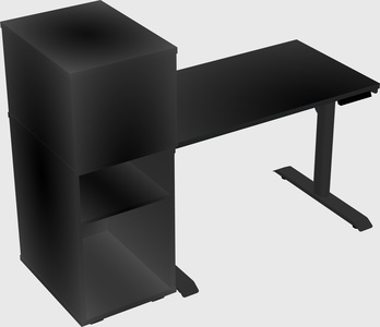 Dual motor electric desk w/cabinet