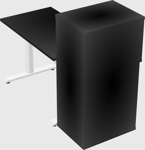 Dual motor electric desk w/cabinet