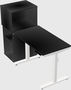 Dual motor electric desk w/cabinet