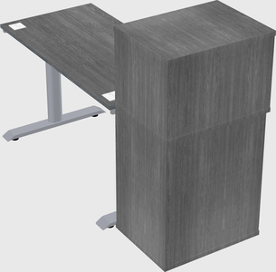 Dual motor electric desk w/cabinet