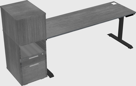 Dual motor electric desk w/cabinet