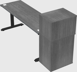Dual motor electric desk w/cabinet