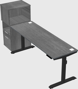 Dual motor electric desk w/cabinet