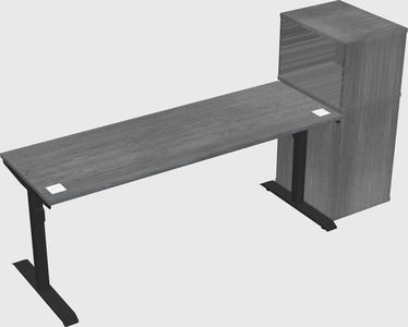 Dual motor electric desk w/cabinet
