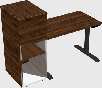 Dual motor electric desk w/cabinet