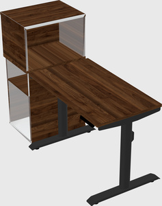 Dual motor electric desk w/cabinet
