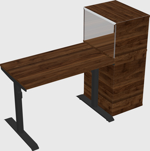 Dual motor electric desk w/cabinet
