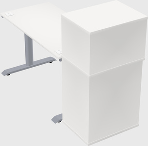 Dual motor electric desk w/cabinet