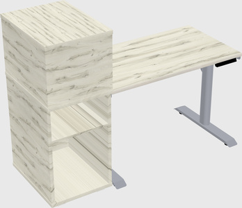 Dual motor electric desk w/cabinet