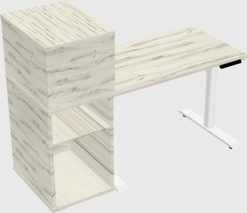 Dual Motor Electric Desk W/cabinet