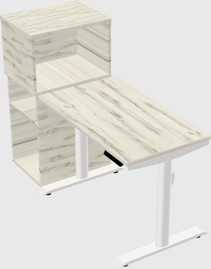 Dual motor electric desk w/cabinet