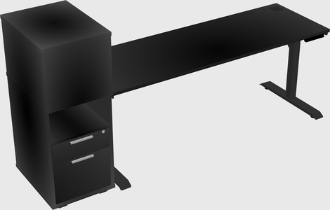 Dual motor electric desk w/cabinet