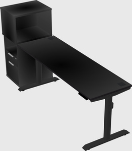 Dual motor electric desk w/cabinet